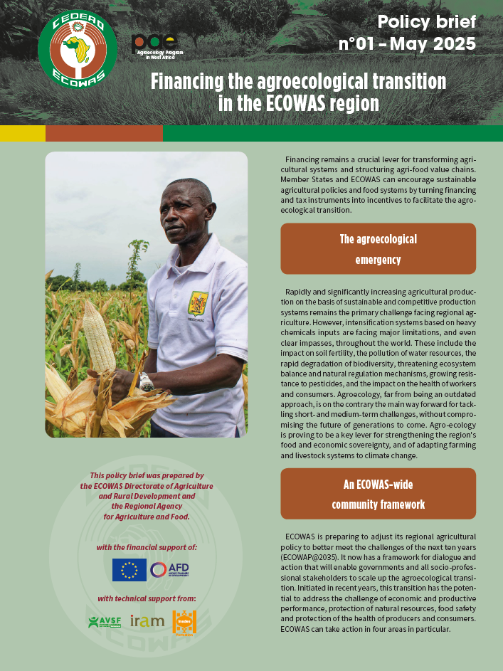 Note aux décideurs - Financer la transition agroécologique dans l'espace CEDEAO