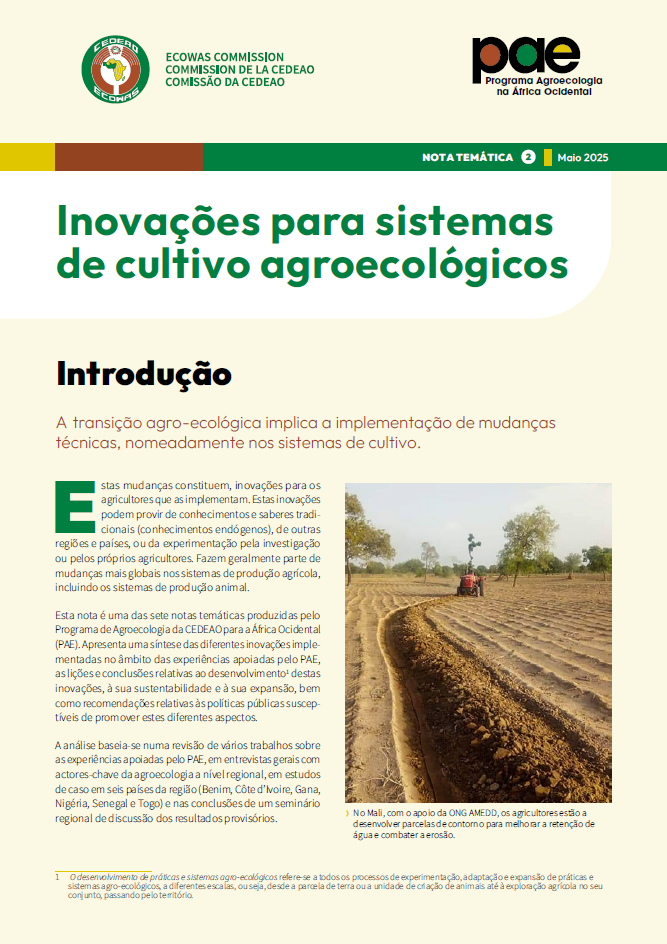 Thematic note PAE 2 - Innovations for agroecological cropping systems