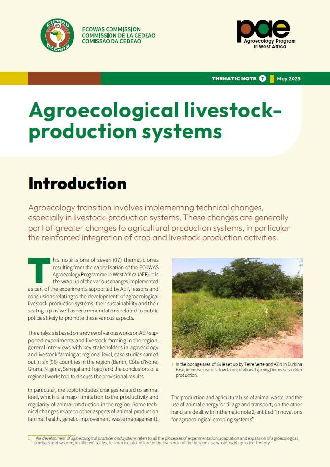 Note thématique 7 – Systèmes d’élevage agroécologiques