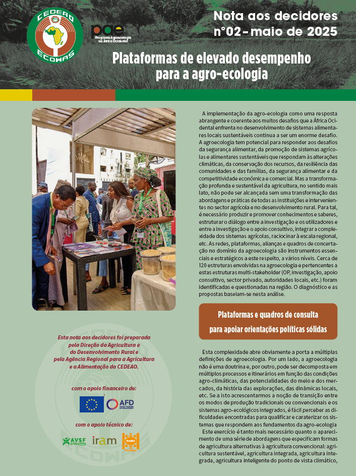 Note aux décideurs - Des plateformes performantes au service de l'agroécologie 